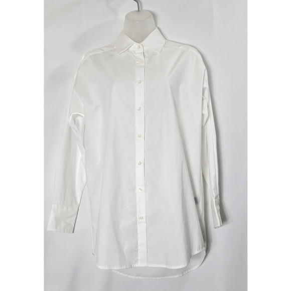 J. McLaughlin White Boyfriend Button Down Top - Picture 2 of 8